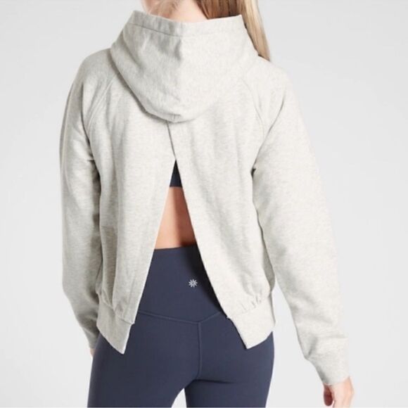 Athleta Moonrise Split Back Hoodie Heathered Grey XS - Picture 1 of 6